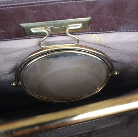 Francois Brown Vintage Suede Bag Clutch With Mirror - Picture 10 of 14